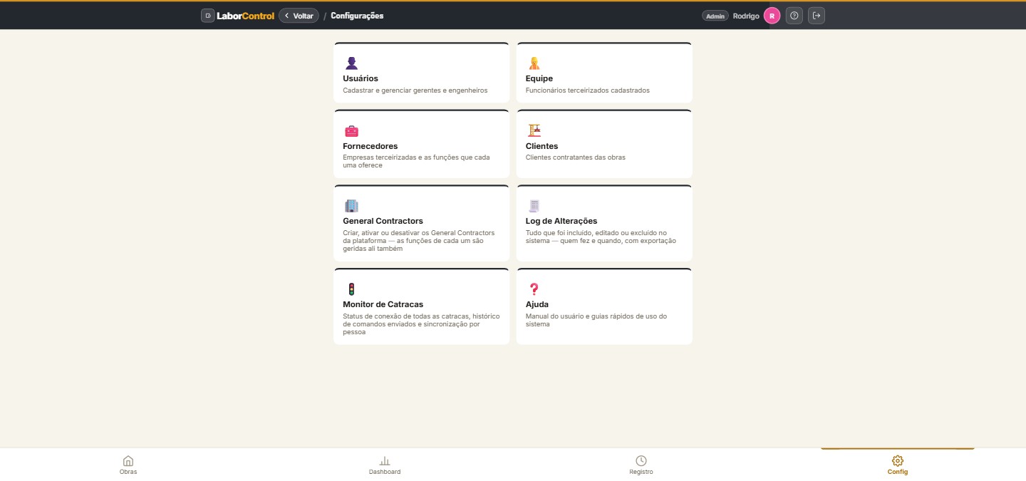 Menu de configurações