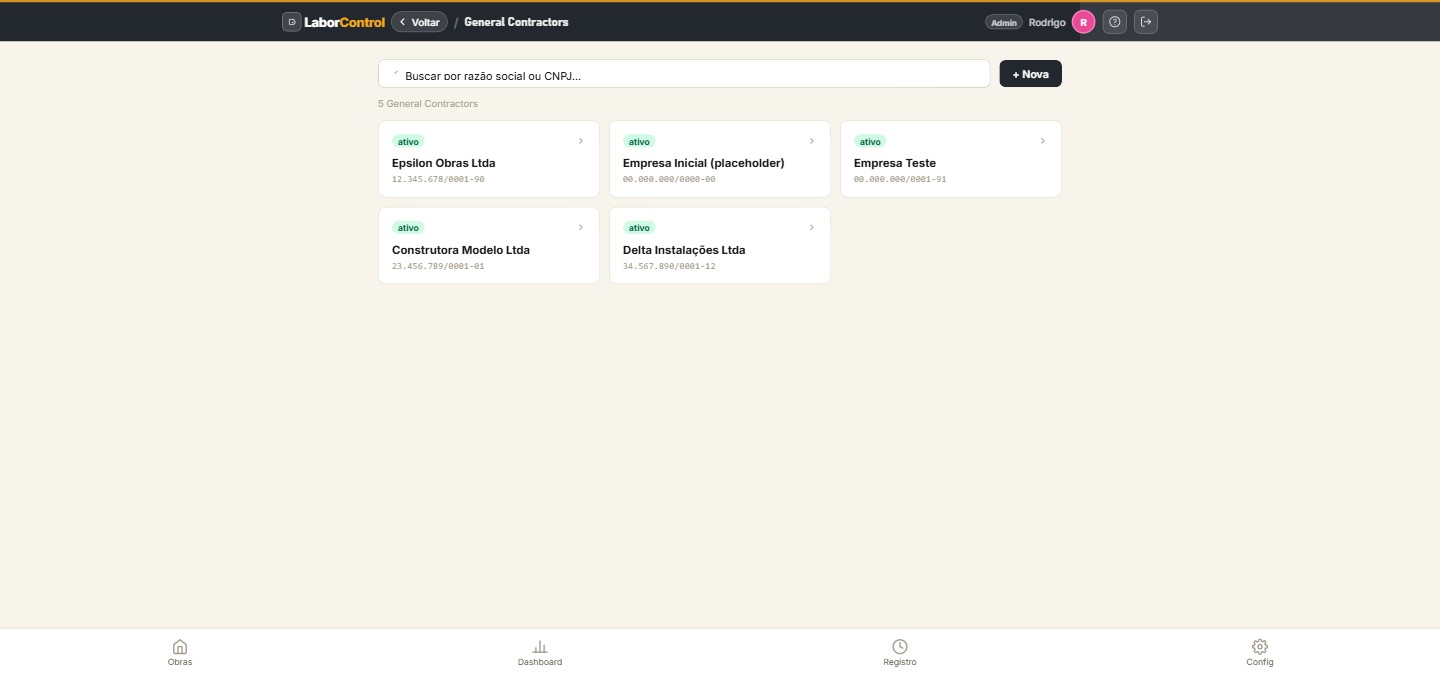 Lista de General Contractors (admin)